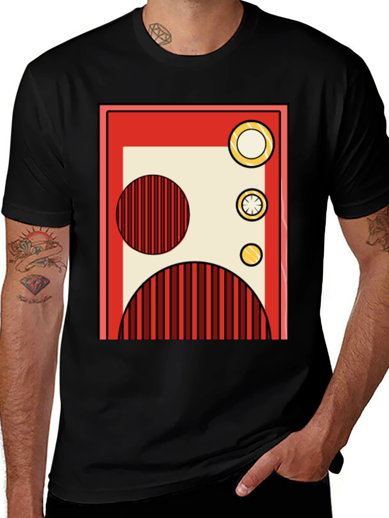 Variant 12 of Retro Geometric Graphic Tee - Stylish Abstract Design