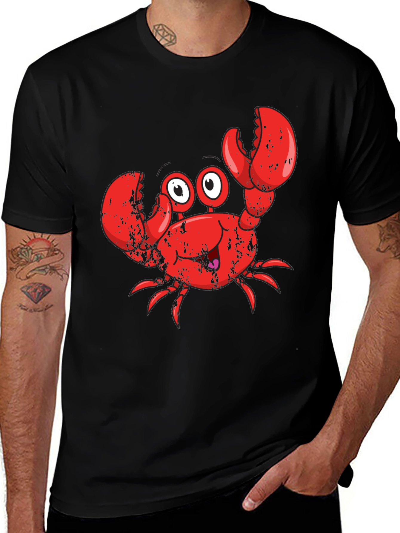 Variant 12 of Crabby Character Black T-Shirt