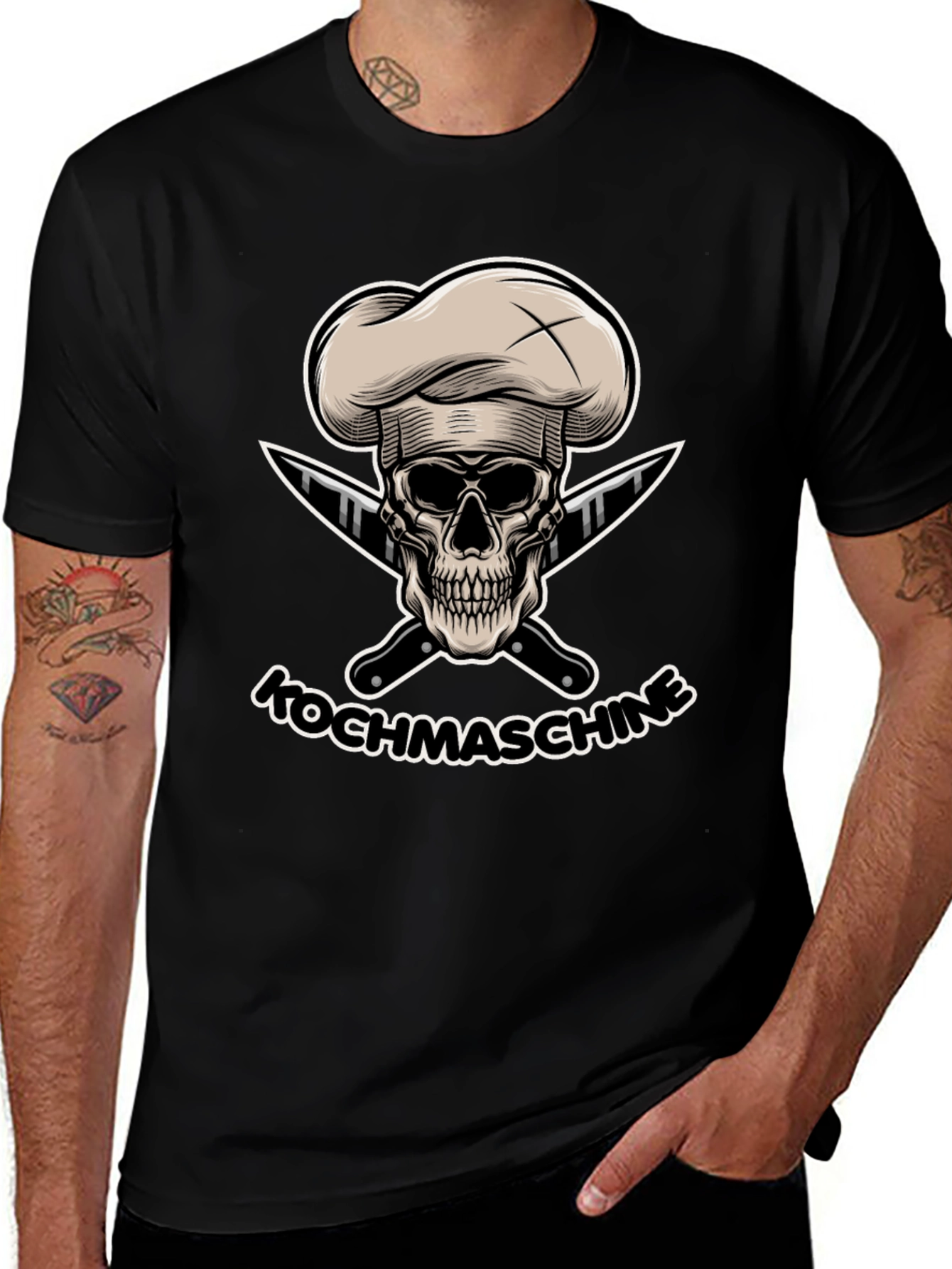 Variant 20 of Chef Skull T-Shirt - Kochmaschine Graphic Tee