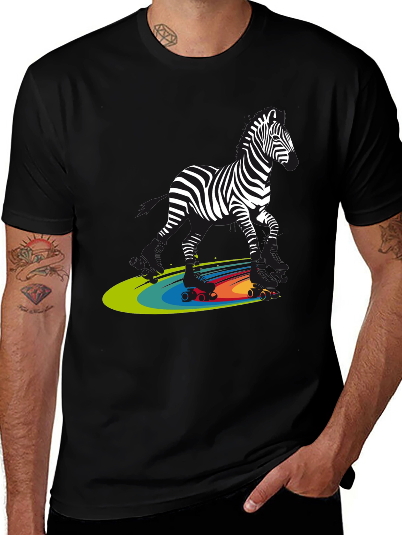Zebra Roller Skate T-Shirt - Bold & Fun Design