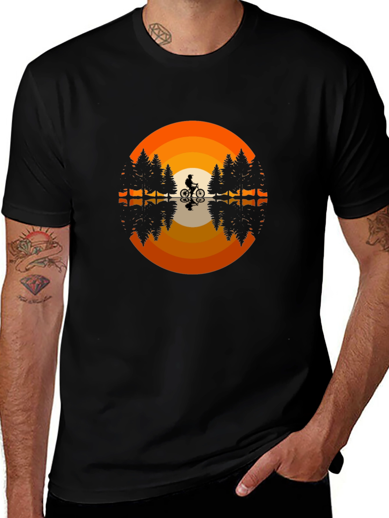 Retro Sunset Biker T-Shirt - Graphic Tee
