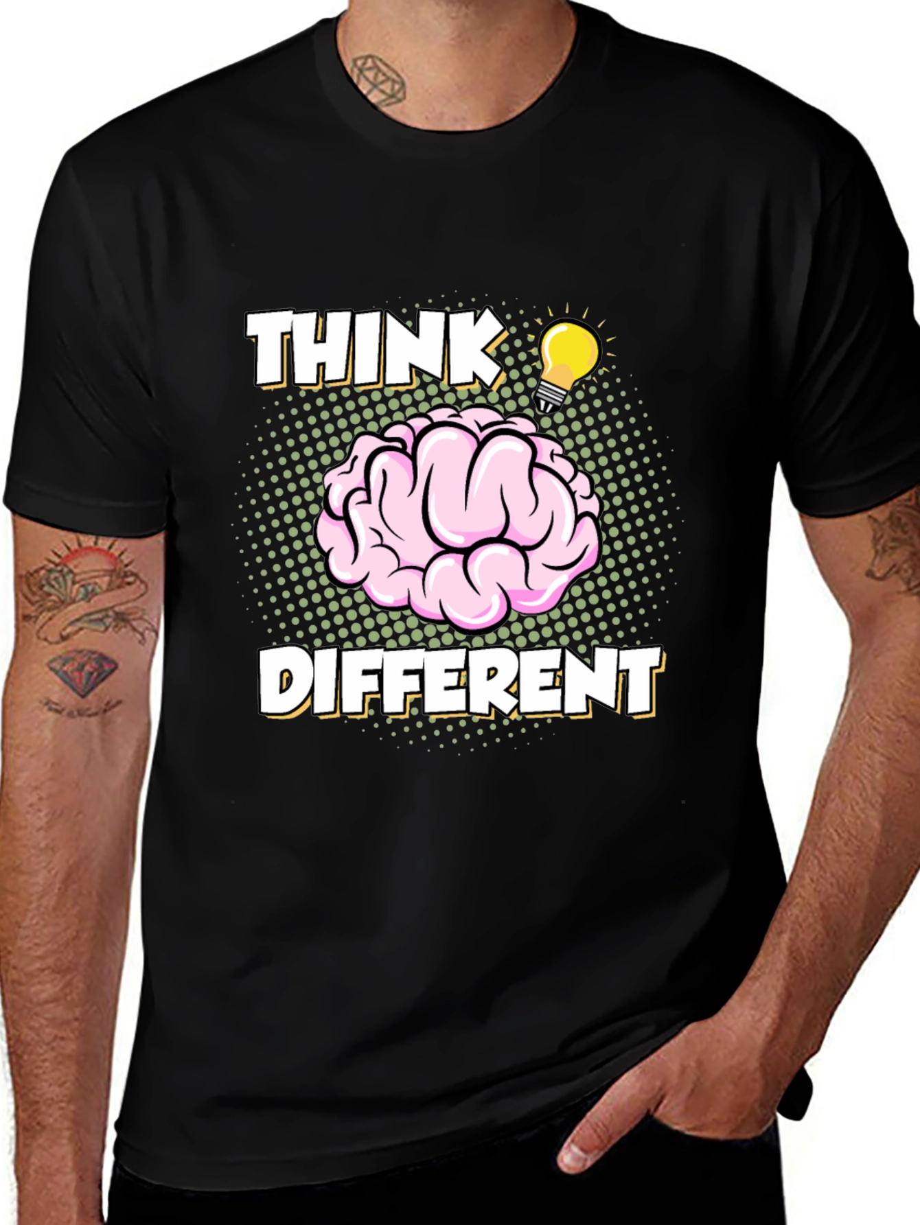 Variant 15 of Think Different Brain Graphic Tee - Mens