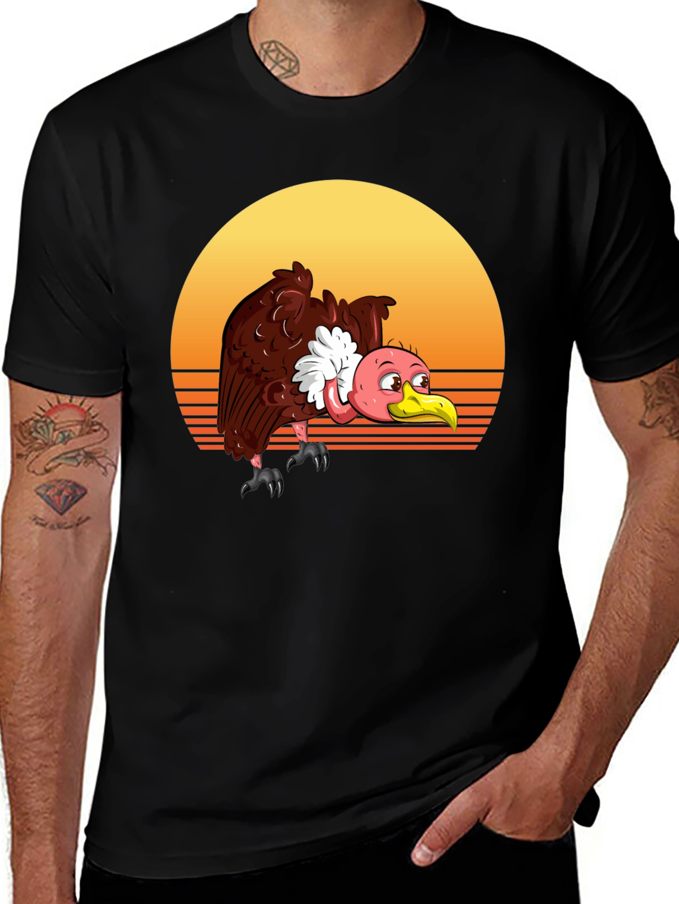 Variant 4 of Vulture Sunset Tee - Retro Style
