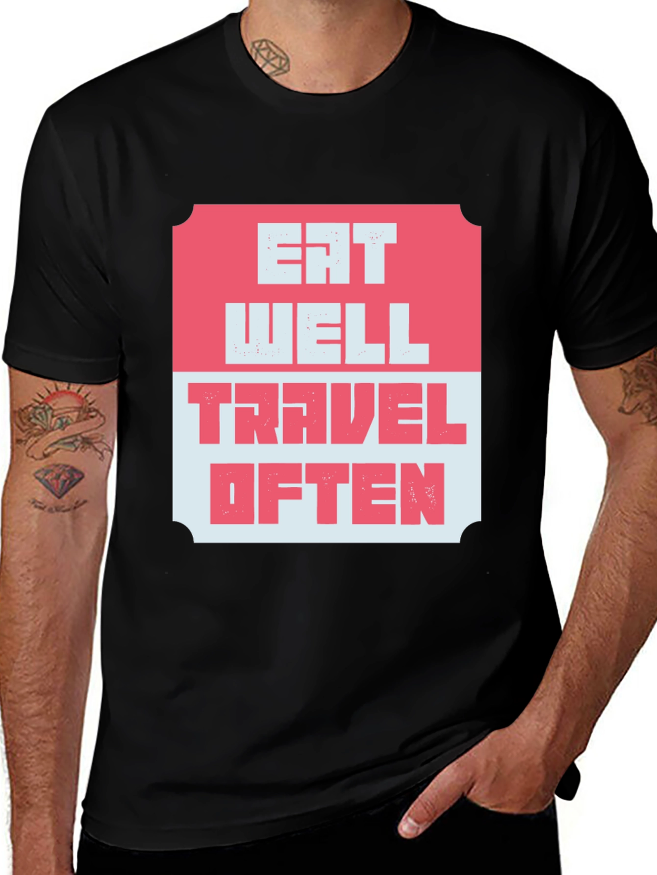 Variant 23 of Eat Well Travel Often Graphic T-Shirt