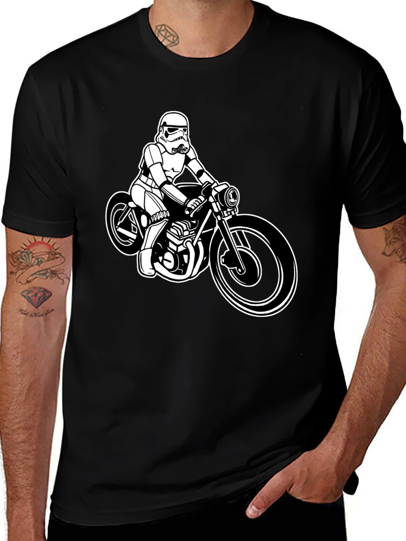 Stormtrooper Motorcycle Black T-Shirt