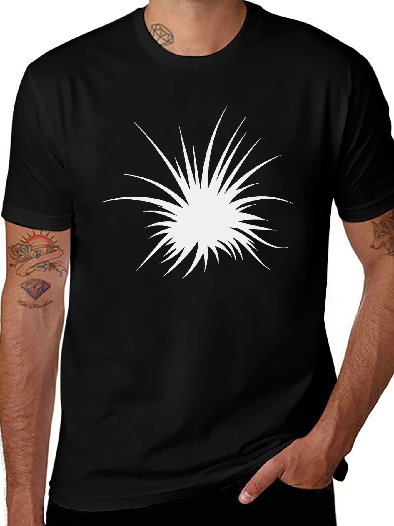 Abstract Burst Graphic T-Shirt - Black