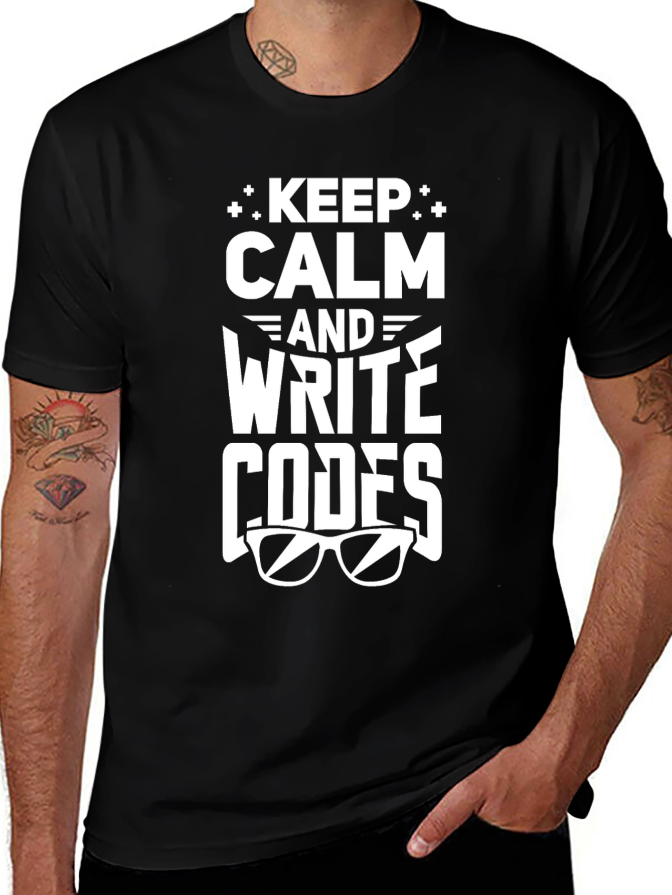Variant 23 of Keep Calm and Write Codes Graphic Tee