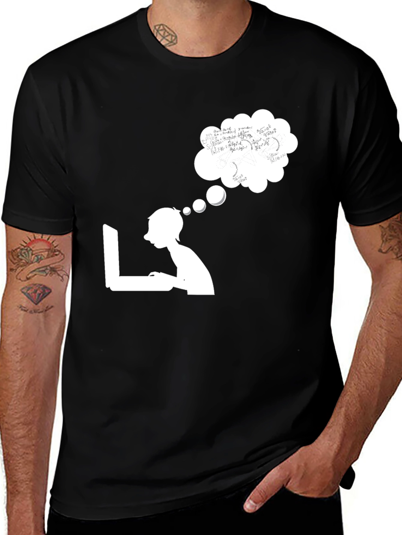 Thinker Tee: Black Graphic T-Shirt for Geeks & Nerds