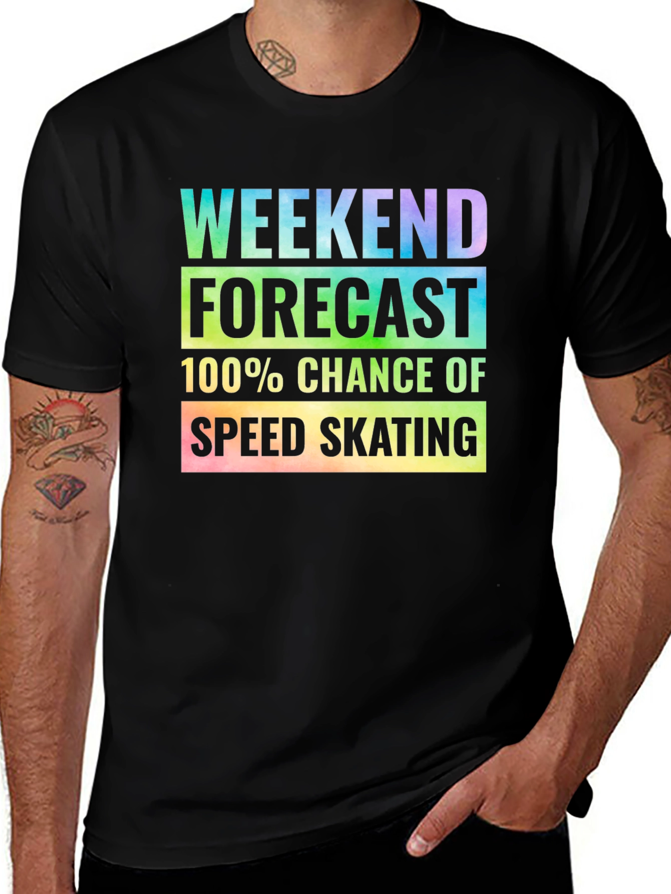 Variant 23 of Speed Skating Weekend Forecast T-Shirt