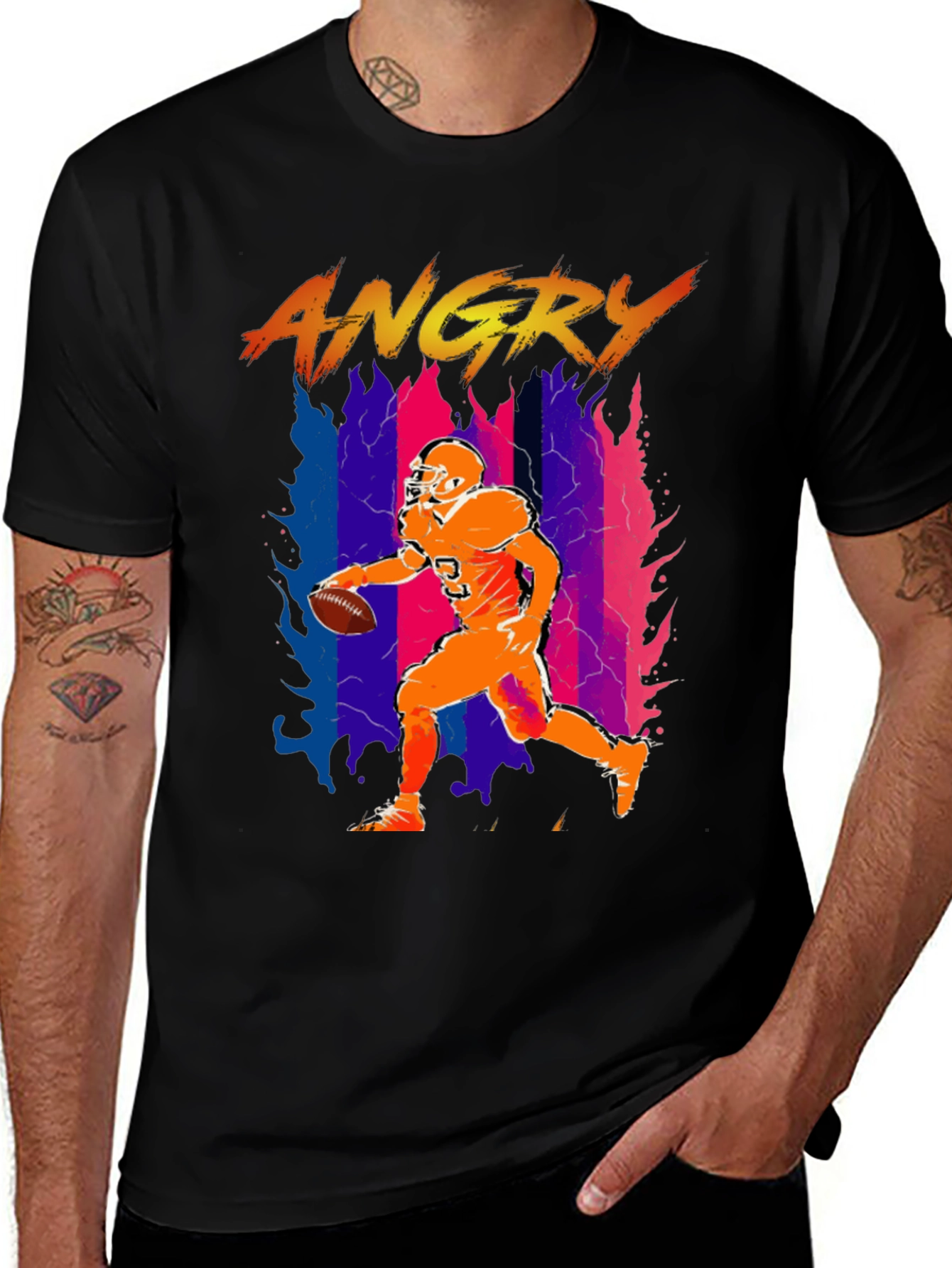 Variant 27 of Angry Football Player Graphic T-Shirt