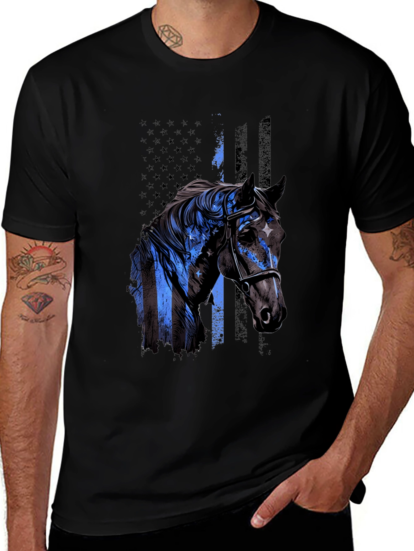 Variant 6 of Horse Flag Graphic T-Shirt