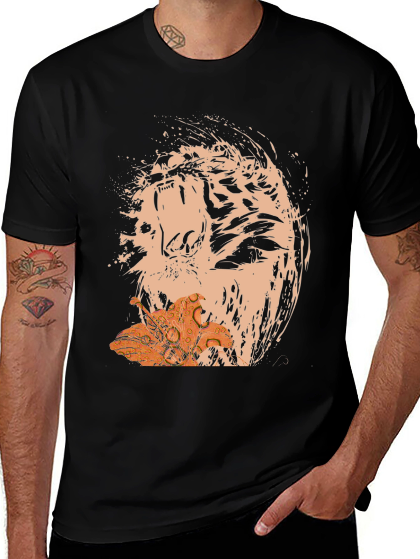 Variant 2 of Abstract Tiger Lily Graphic T-Shirt