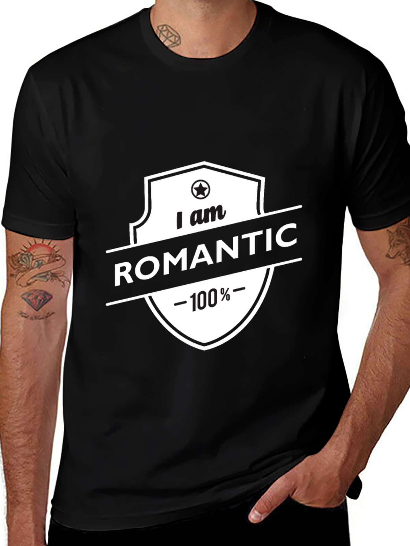 Variant 30 of Romantic 100% Black T-Shirt