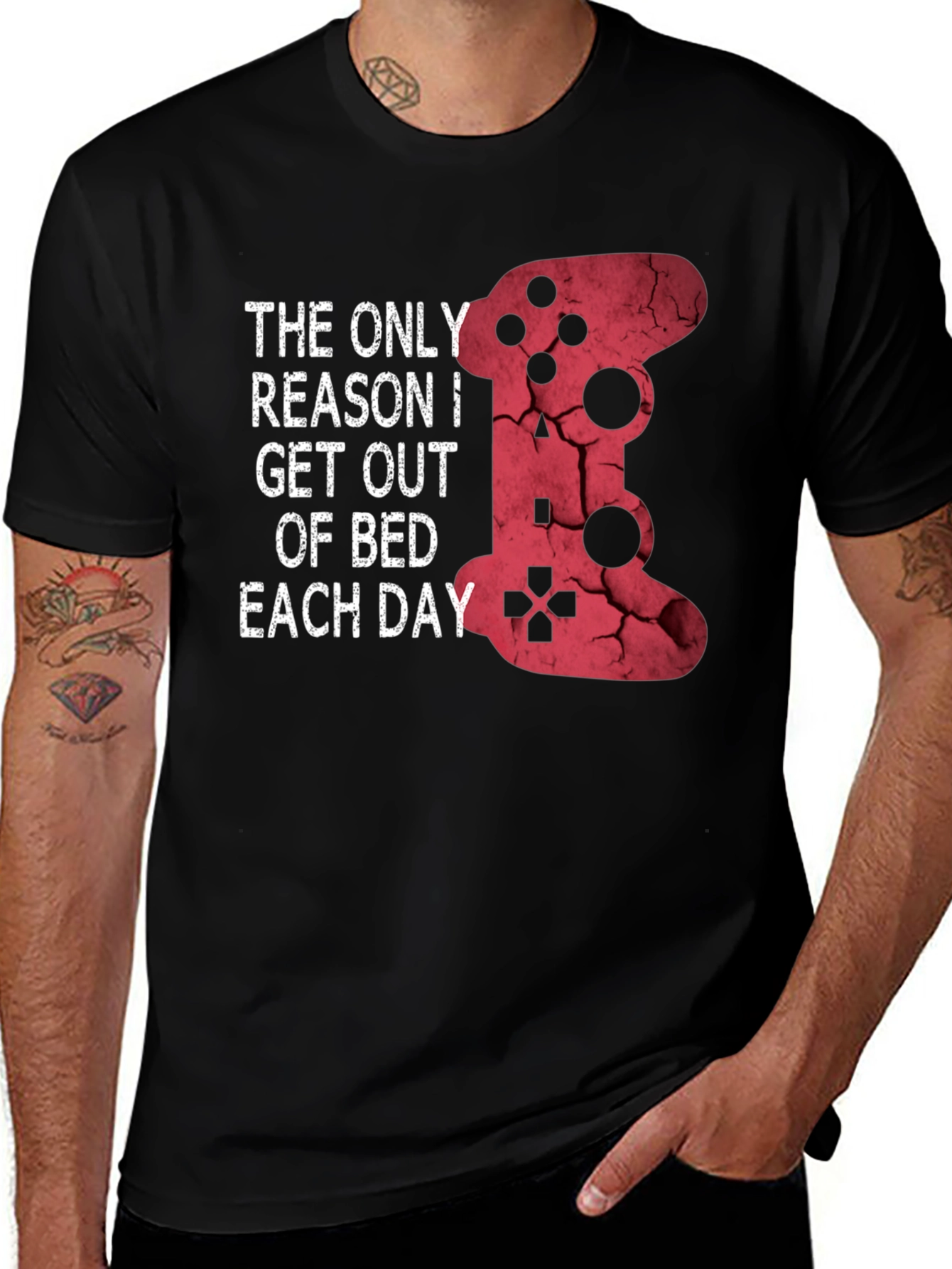 Gamer Motivation T-Shirt - Get Out of Bed Each Day