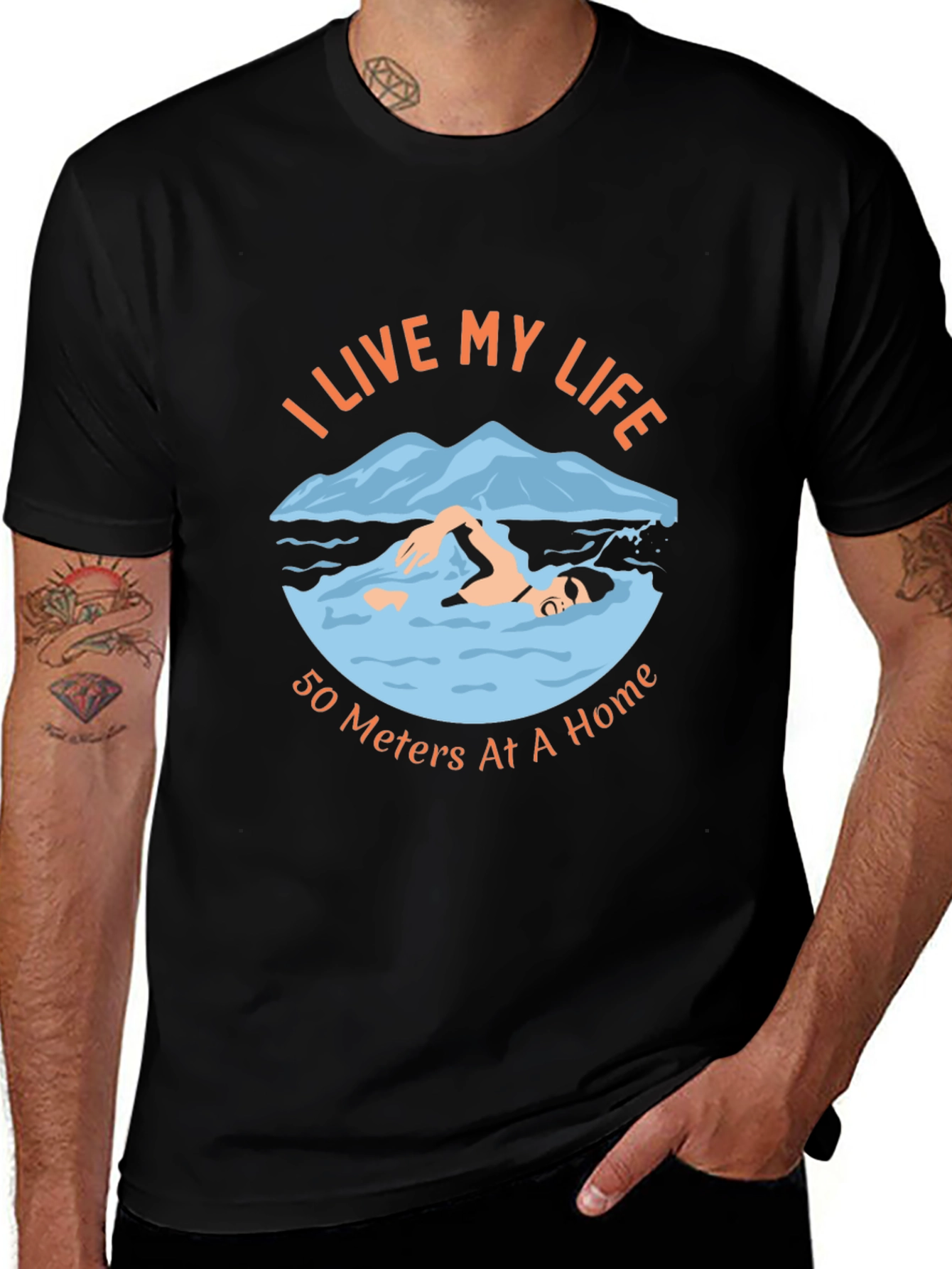 Variant 29 of I Live My Life Swimming T-Shirt