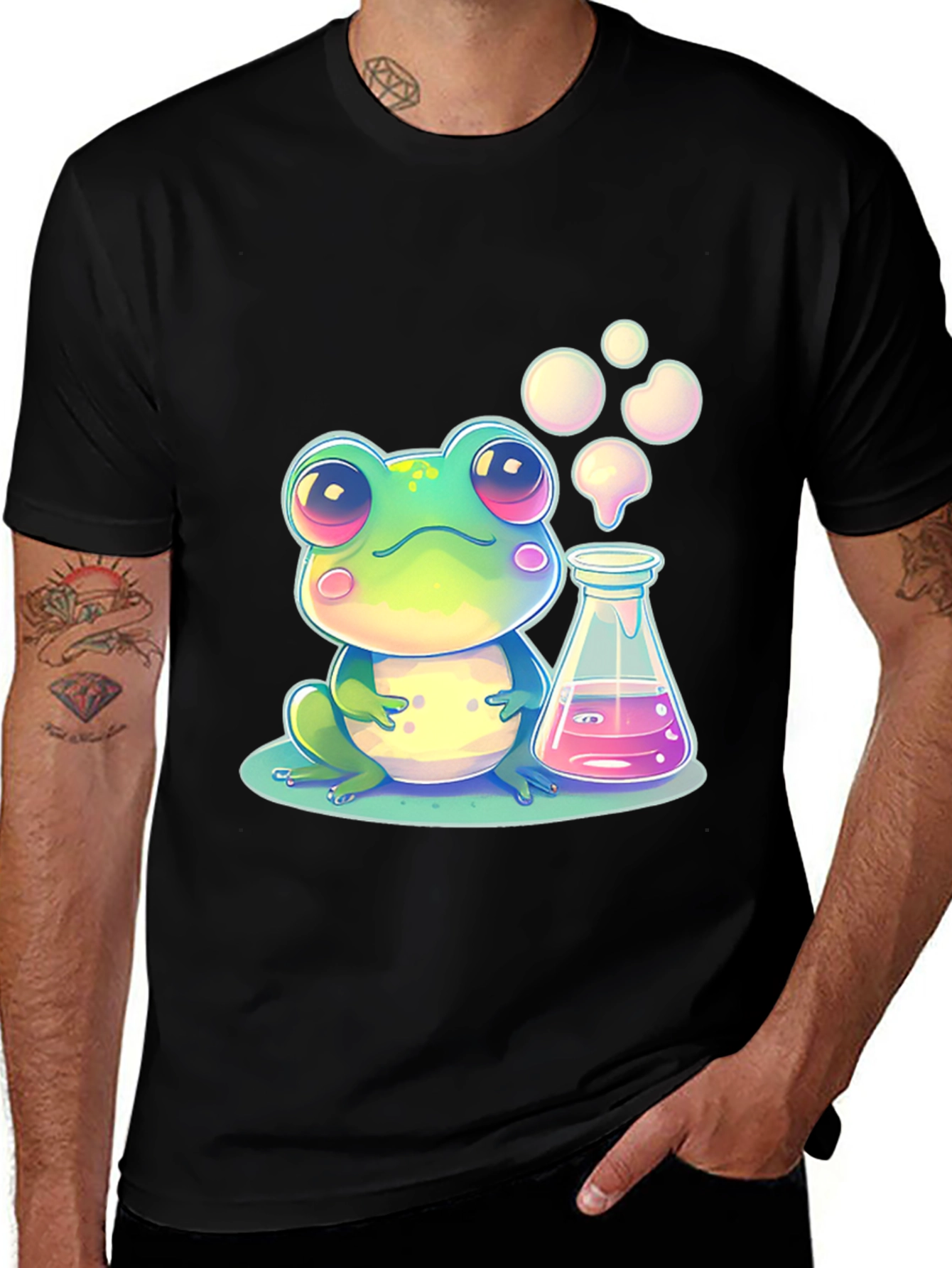 Variant 10 of Frog Chemist Graphic Tee - Science Cartoon Shirt