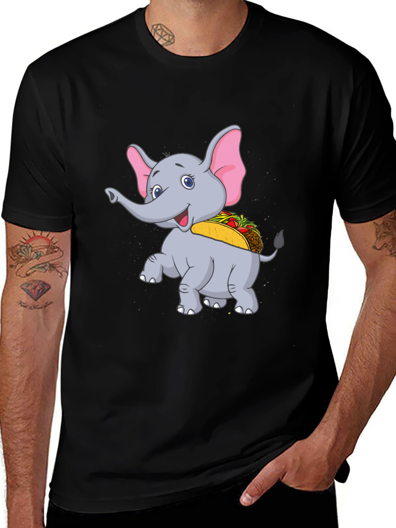 Variant 2 of Elephant Taco T-Shirt - Cute Cartoon Animal Tee