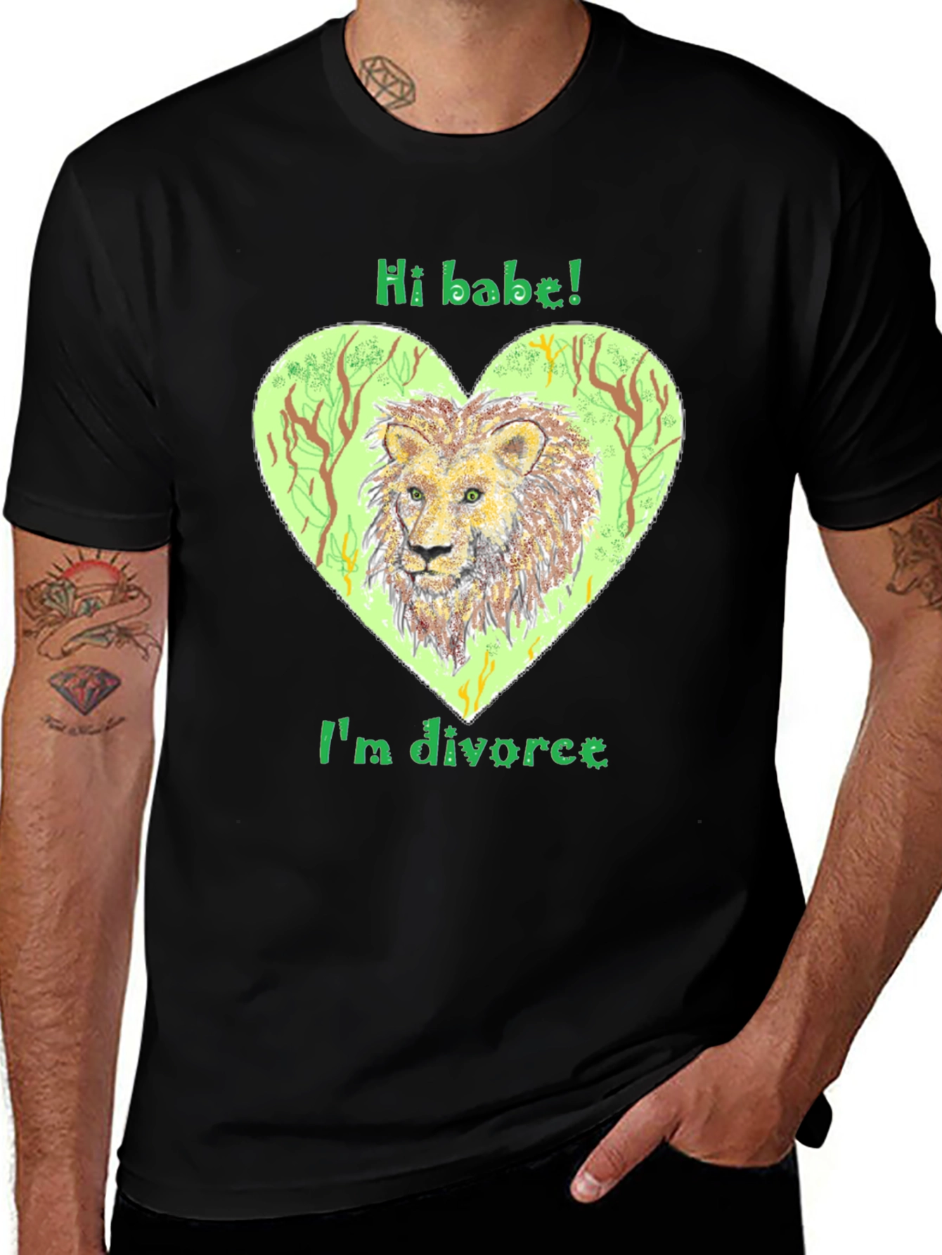 Variant 14 of Divorced Lion Graphic Tee - 'Hi Babe!' T-Shirt