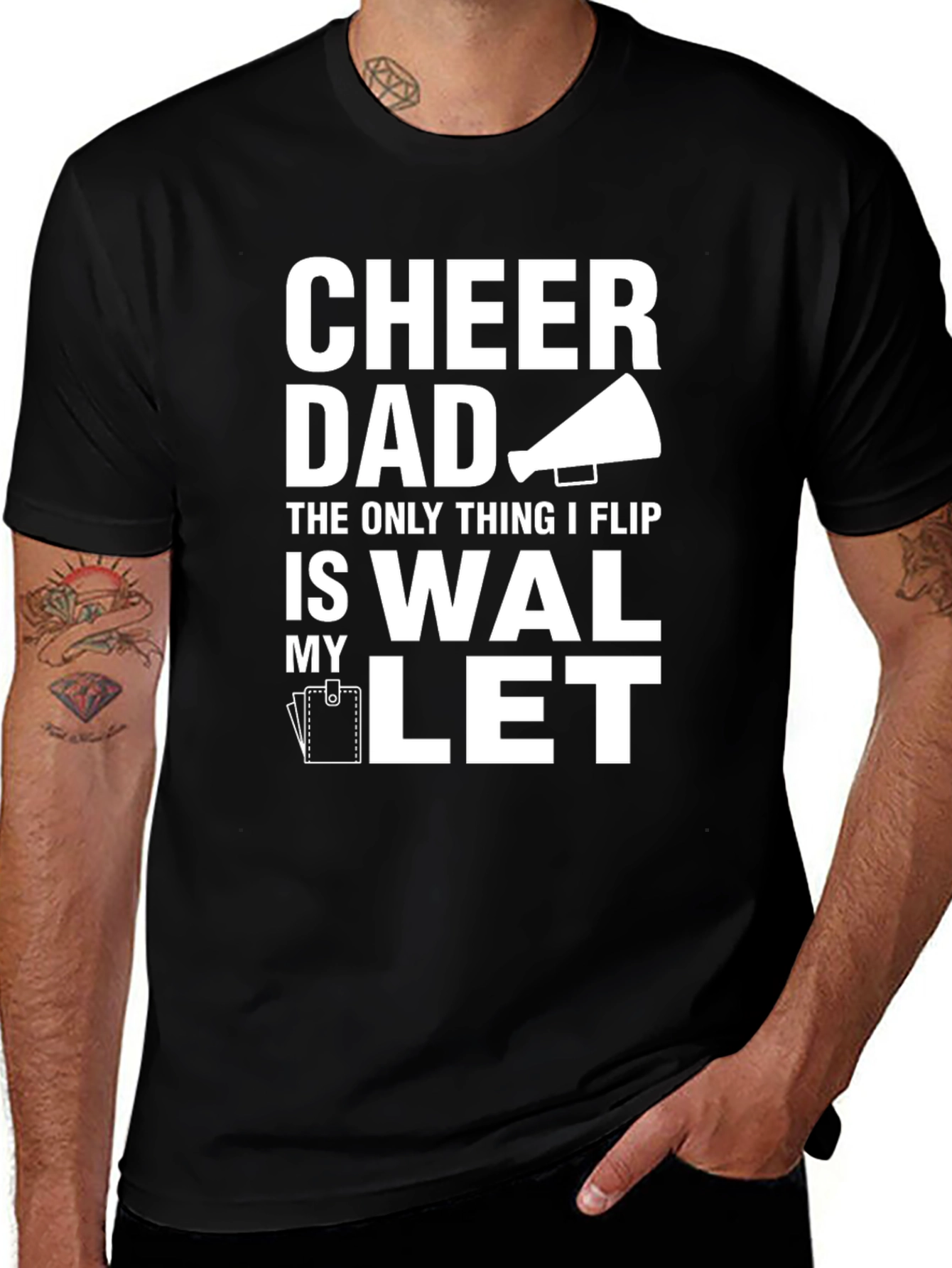 Cheer Dad T-Shirt - The Only Thing I Flip Is My Wallet