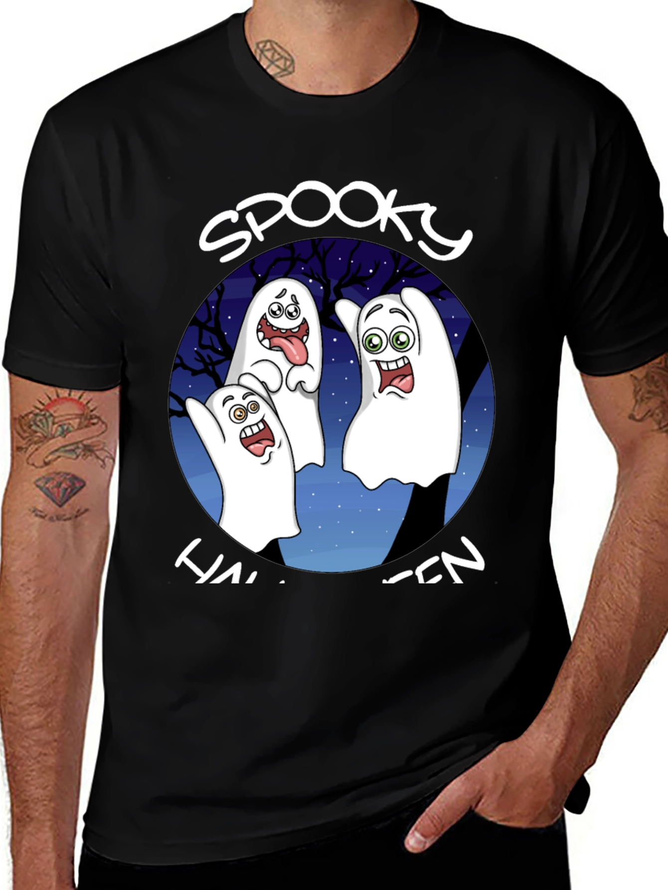 Variant 21 of Spooky Halloween Ghost T-Shirt