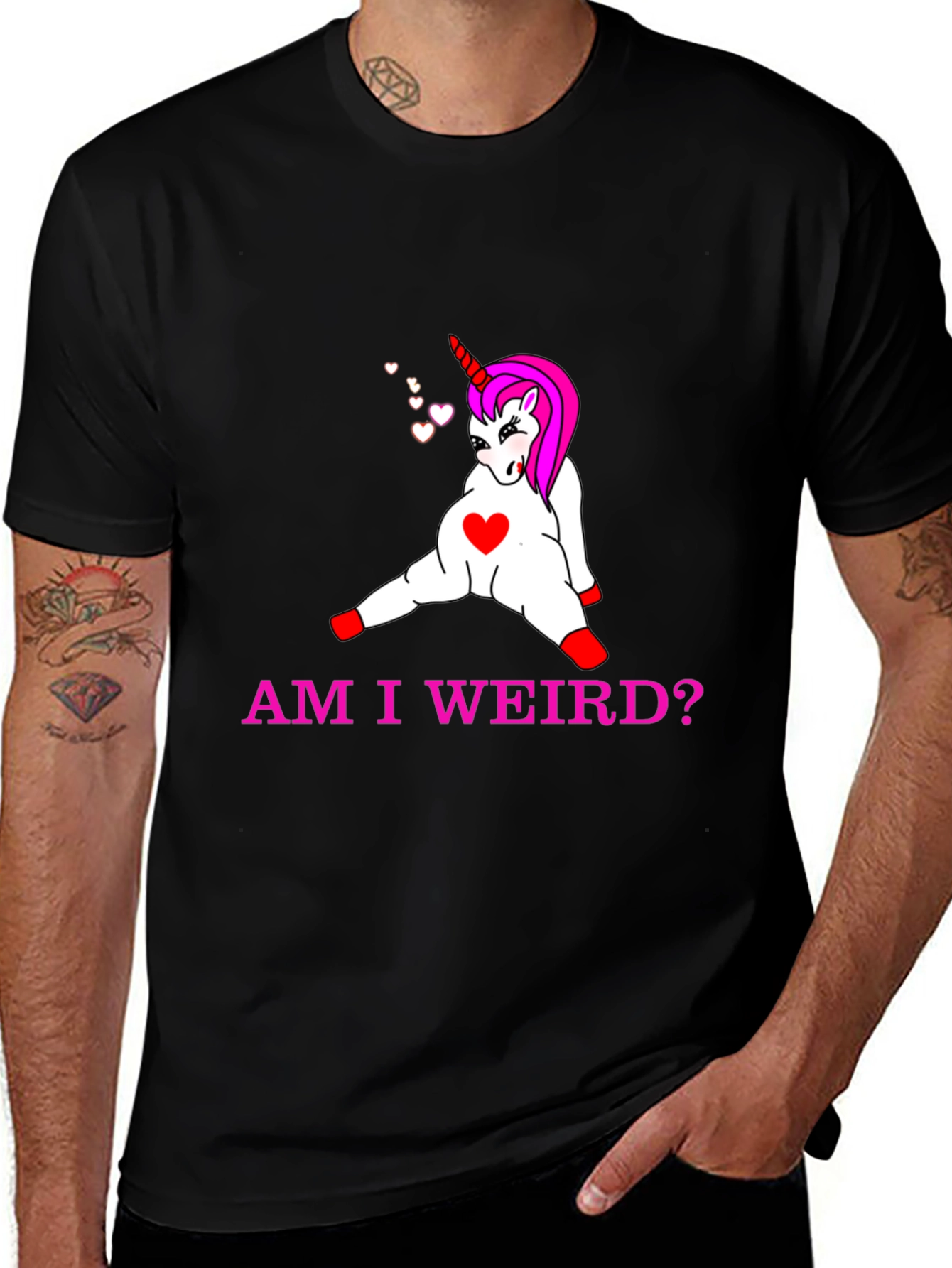 Variant 5 of Am I Weird? Unicorn Graphic Tee - Black