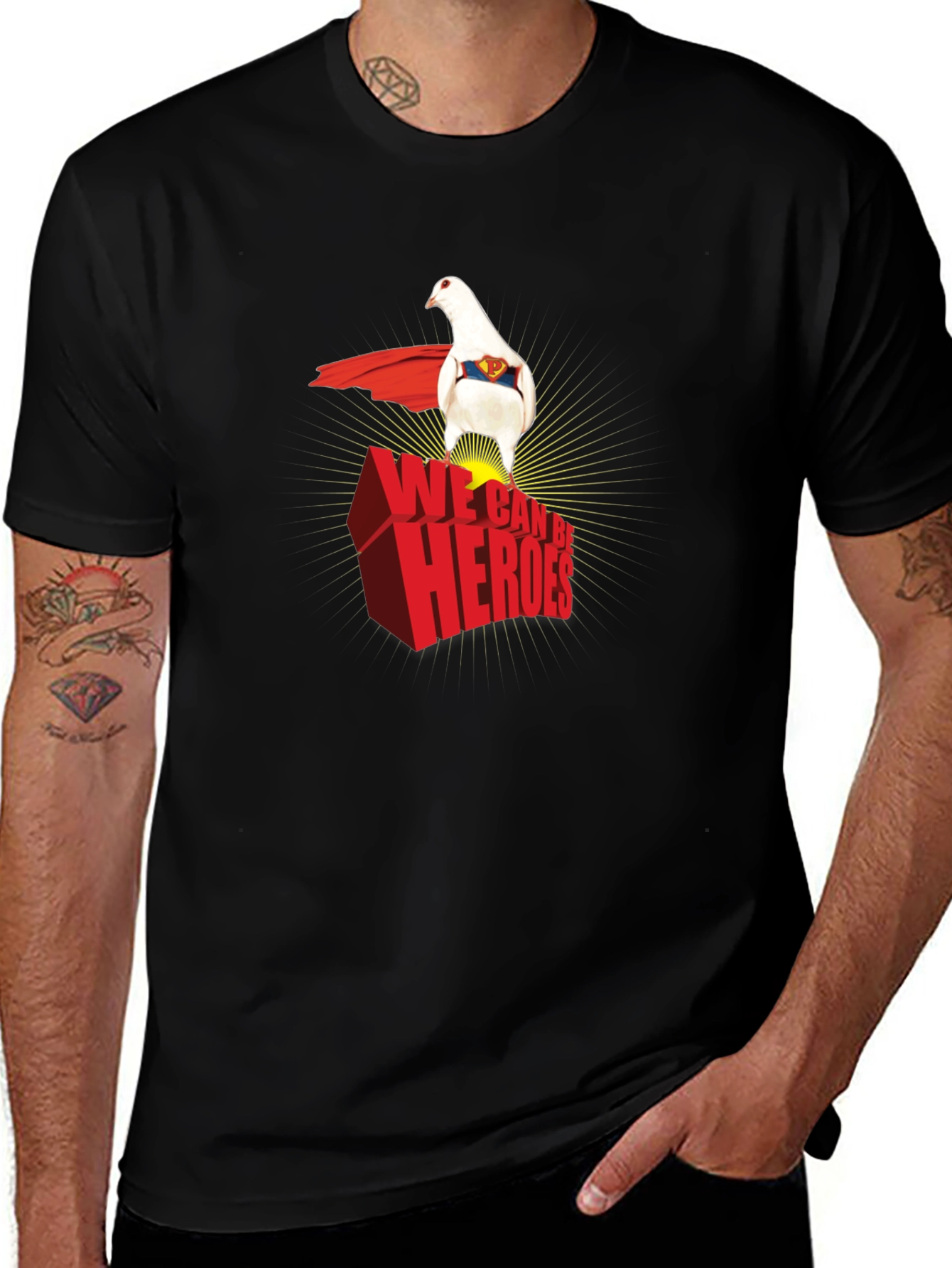 Variant 30 of Superman Pigeon Graphic T-Shirt - We Can Be Heroes