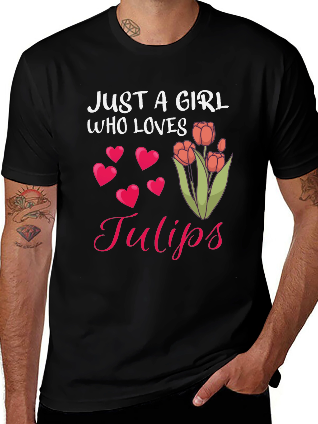 Variant 8 of Just A Girl Who Loves Tulips - Graphic T-Shirt