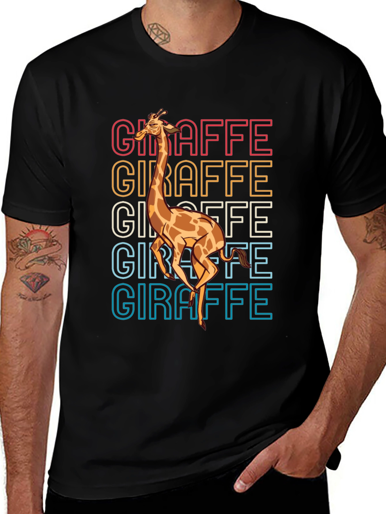 Variant 6 of Retro Giraffe Graphic Tee - Cool Animal Lover Shirt