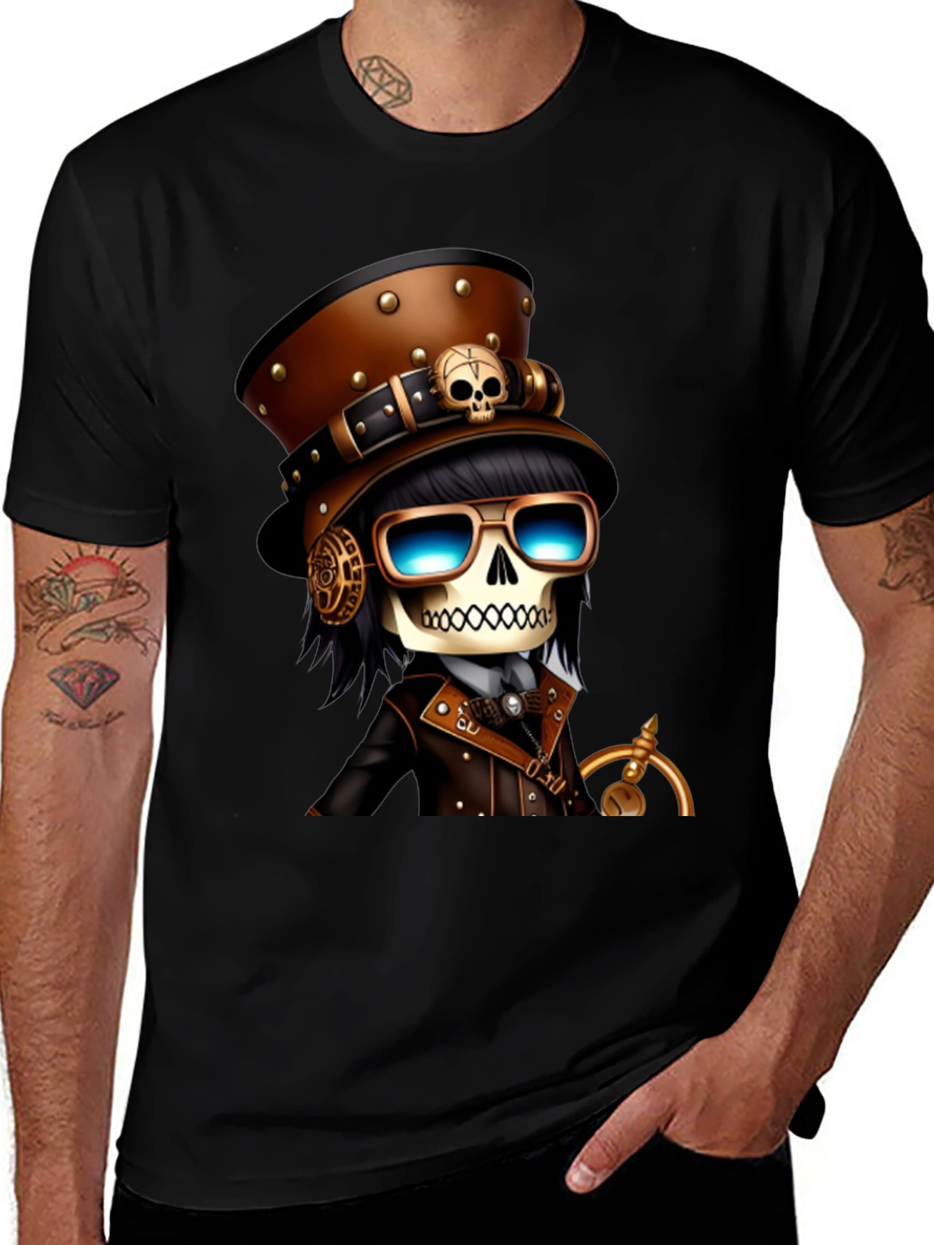 Variant 22 of Steampunk Skull Character T-Shirt