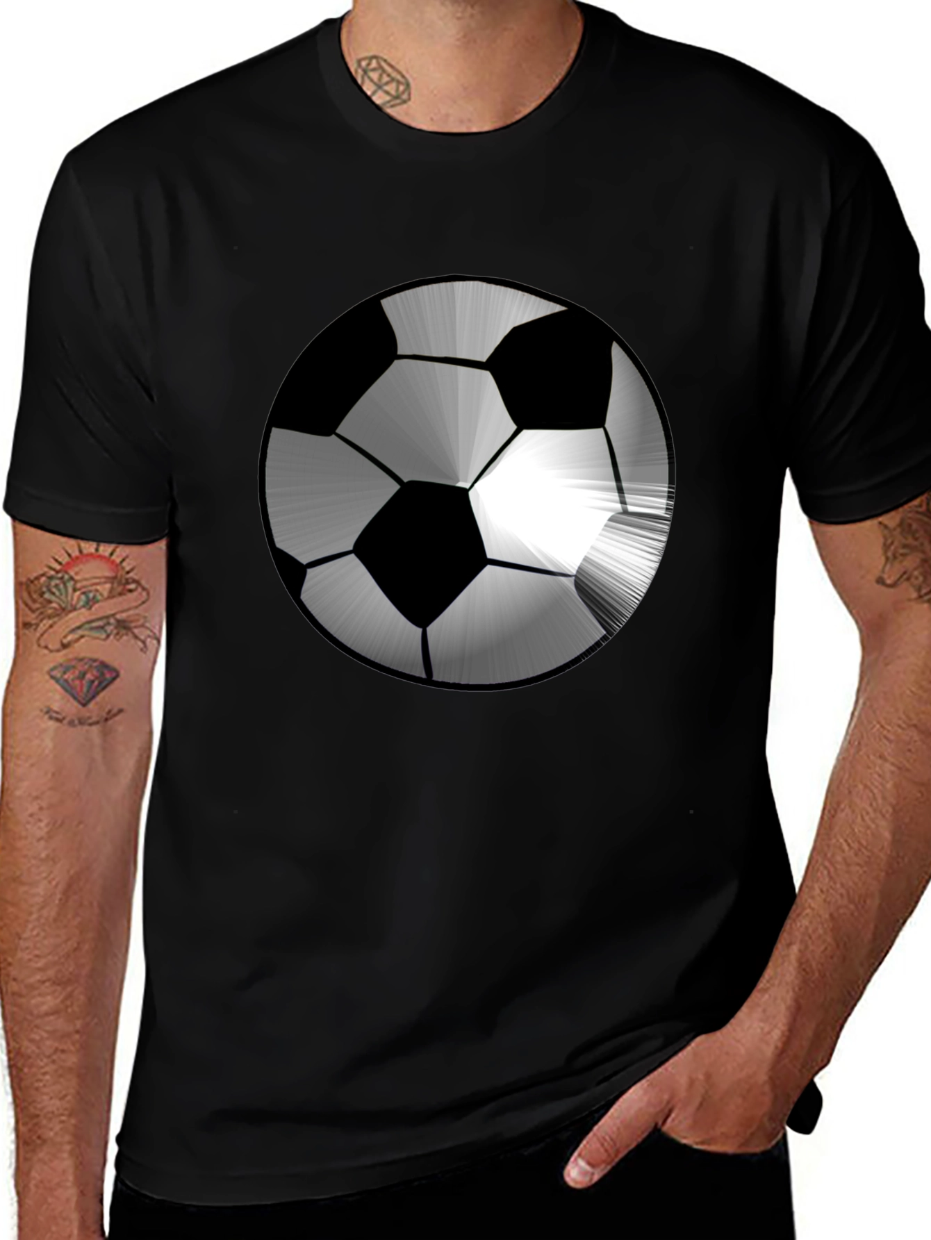 Variant 25 of Soccer Ball Graphic T-Shirt - Sporty Black Tee