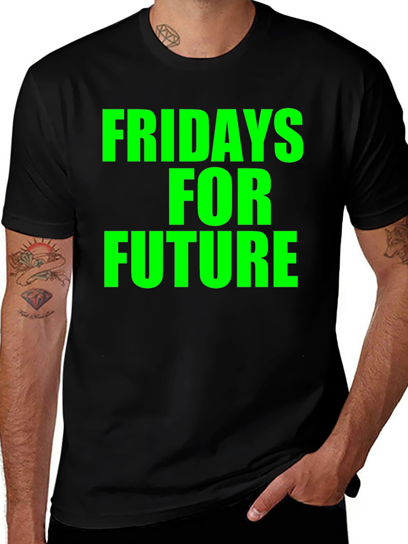 Fridays for Future Tee - Green on Black