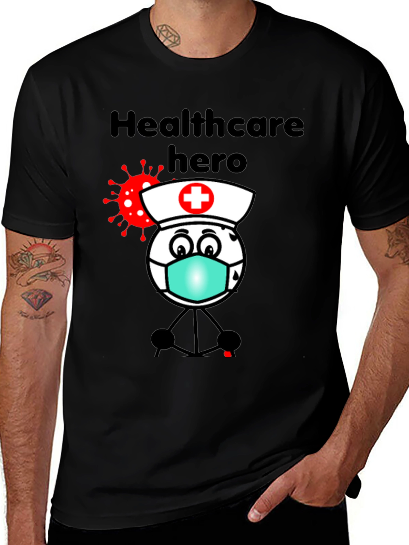Variant 25 of Healthcare Hero T-Shirt - Cartoon Nurse Design