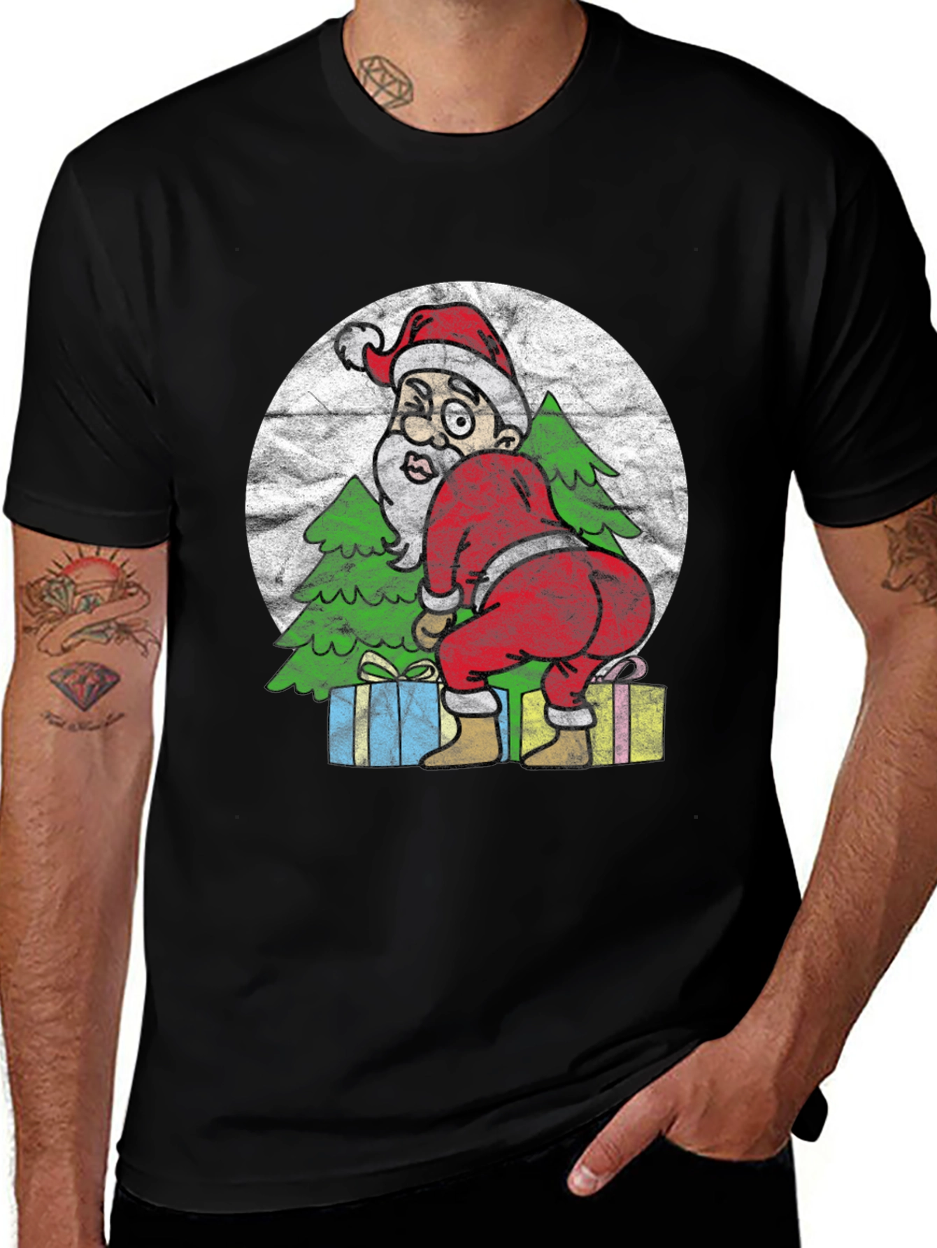 Funny Santa Twerk Christmas Graphic Tee