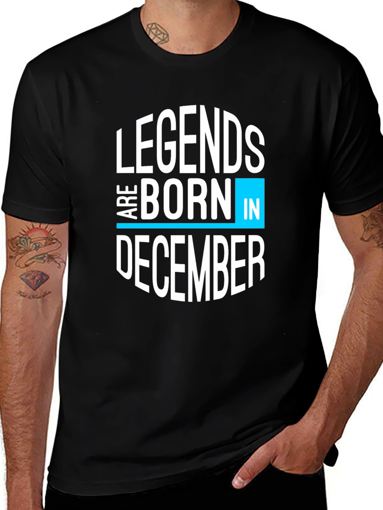 Variant 10 of Legends Are Born In December Black Graphic Tee