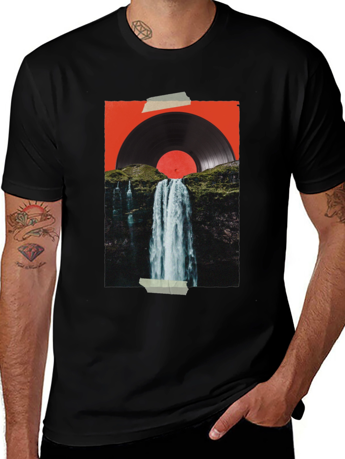 Variant 19 of Waterfall Vinyl Graphic Tee - Modern Nature T-Shirt