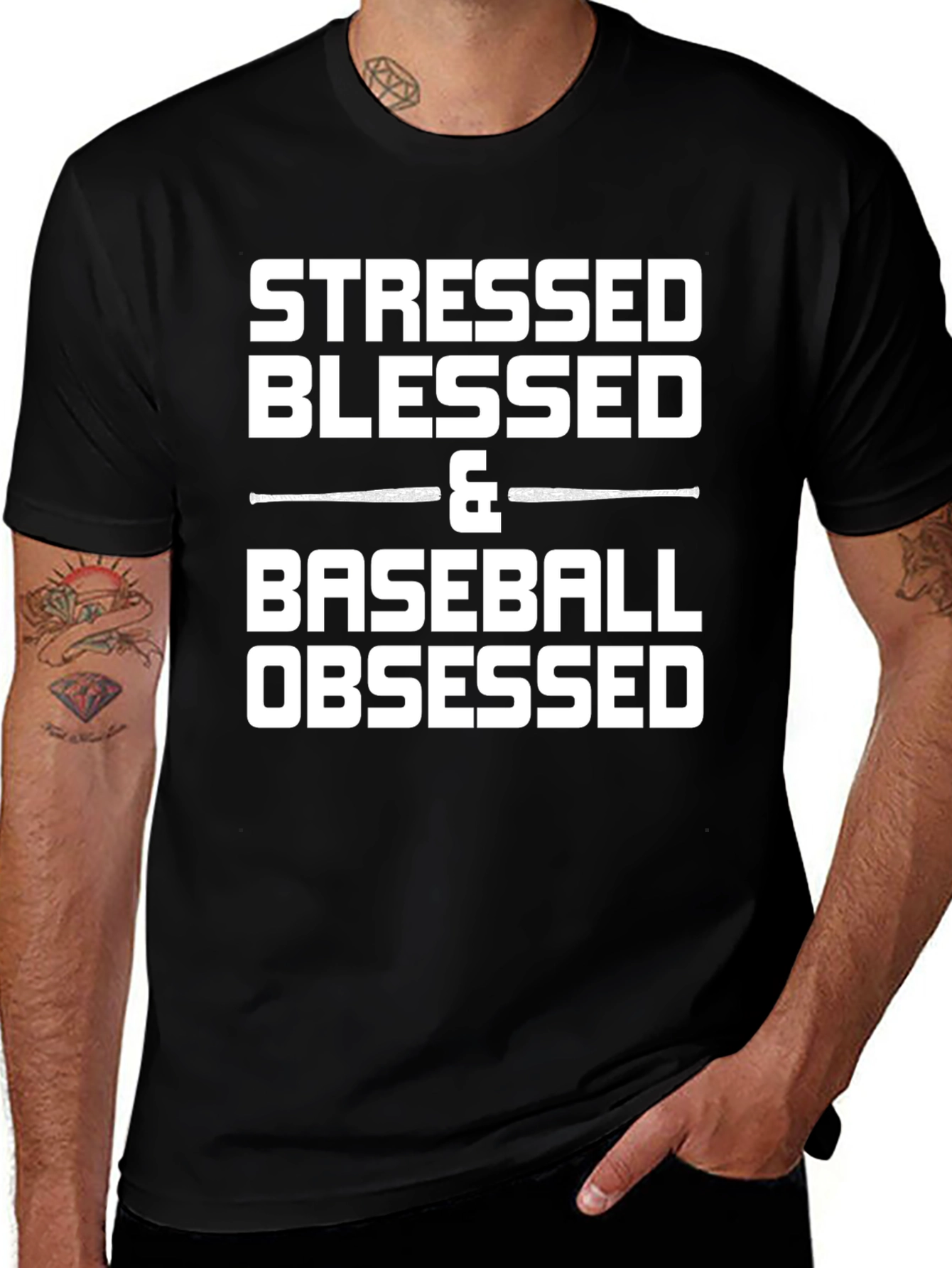 Variant 4 of Stressed Blessed & Baseball Obsessed T-Shirt