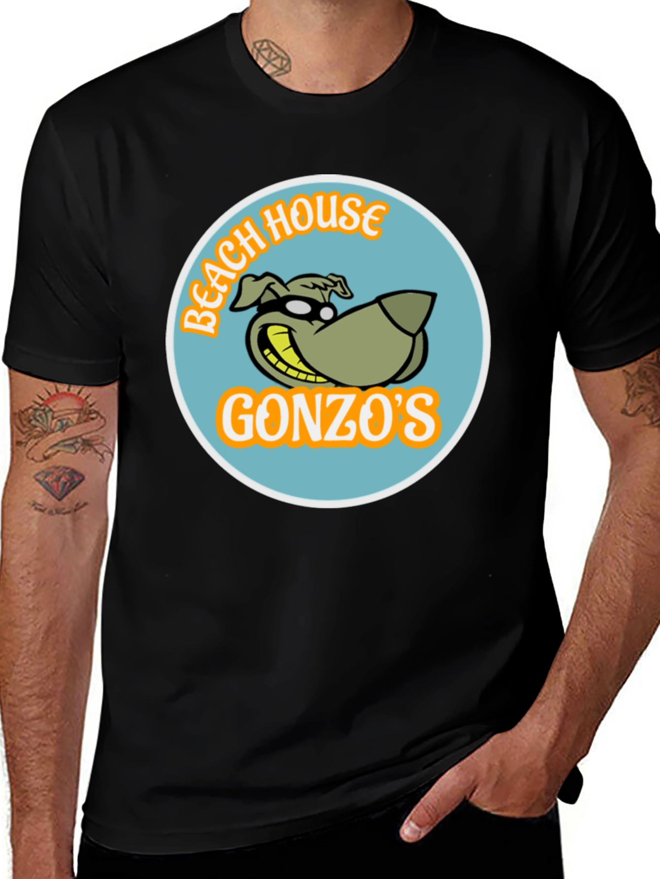 Variant 18 of Gonzo's Beach House Black T-Shirt