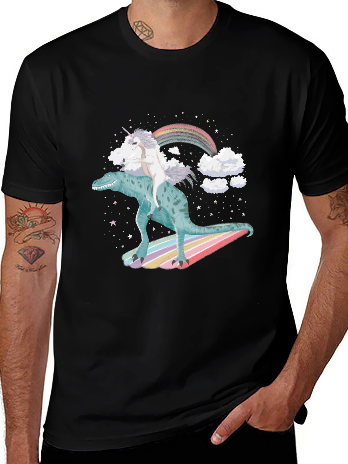 Variant 20 of Unicorn Riding Dinosaur T-Shirt