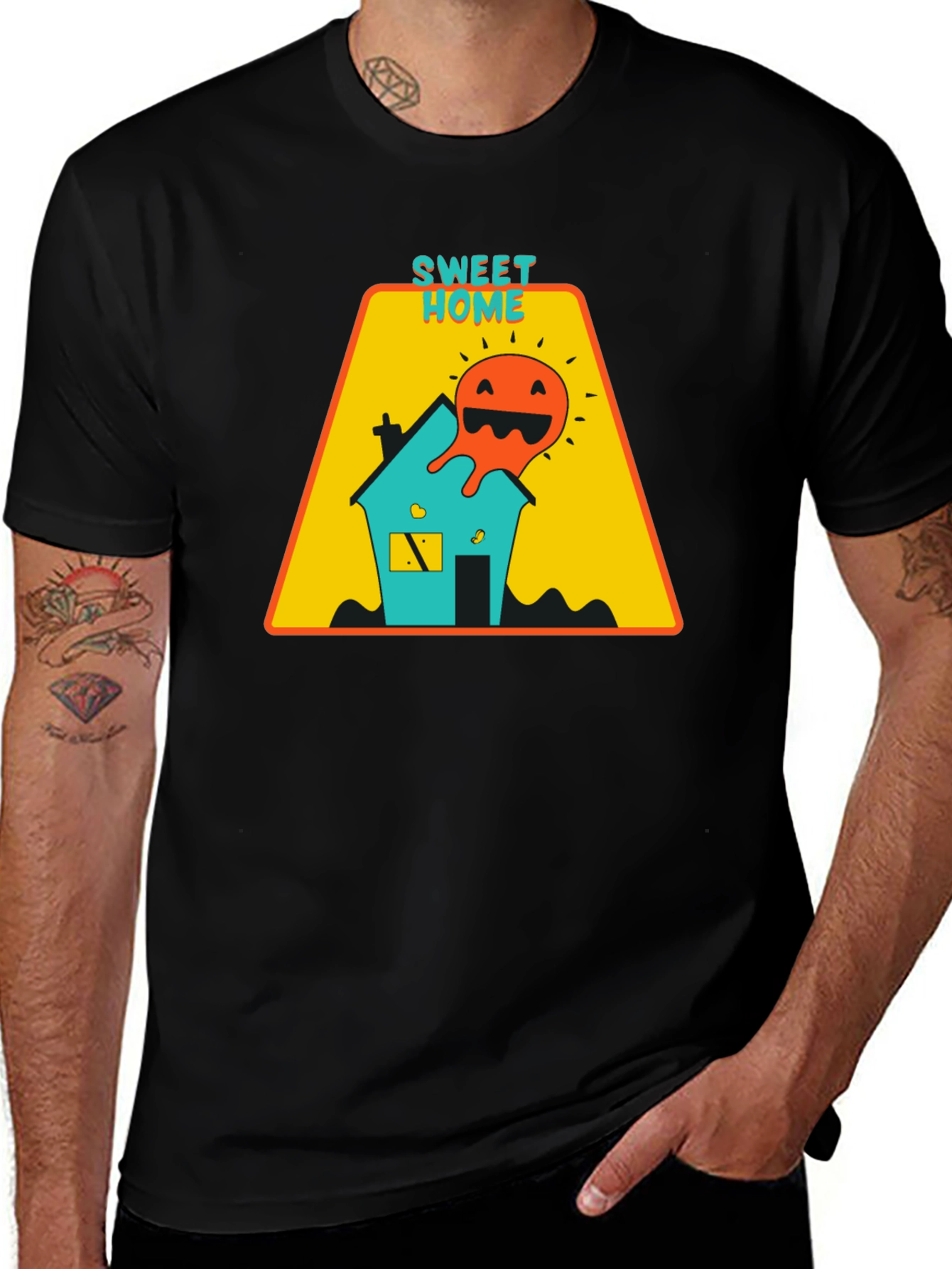 Sweet Home Graphic Tee - Black Casual T-Shirt