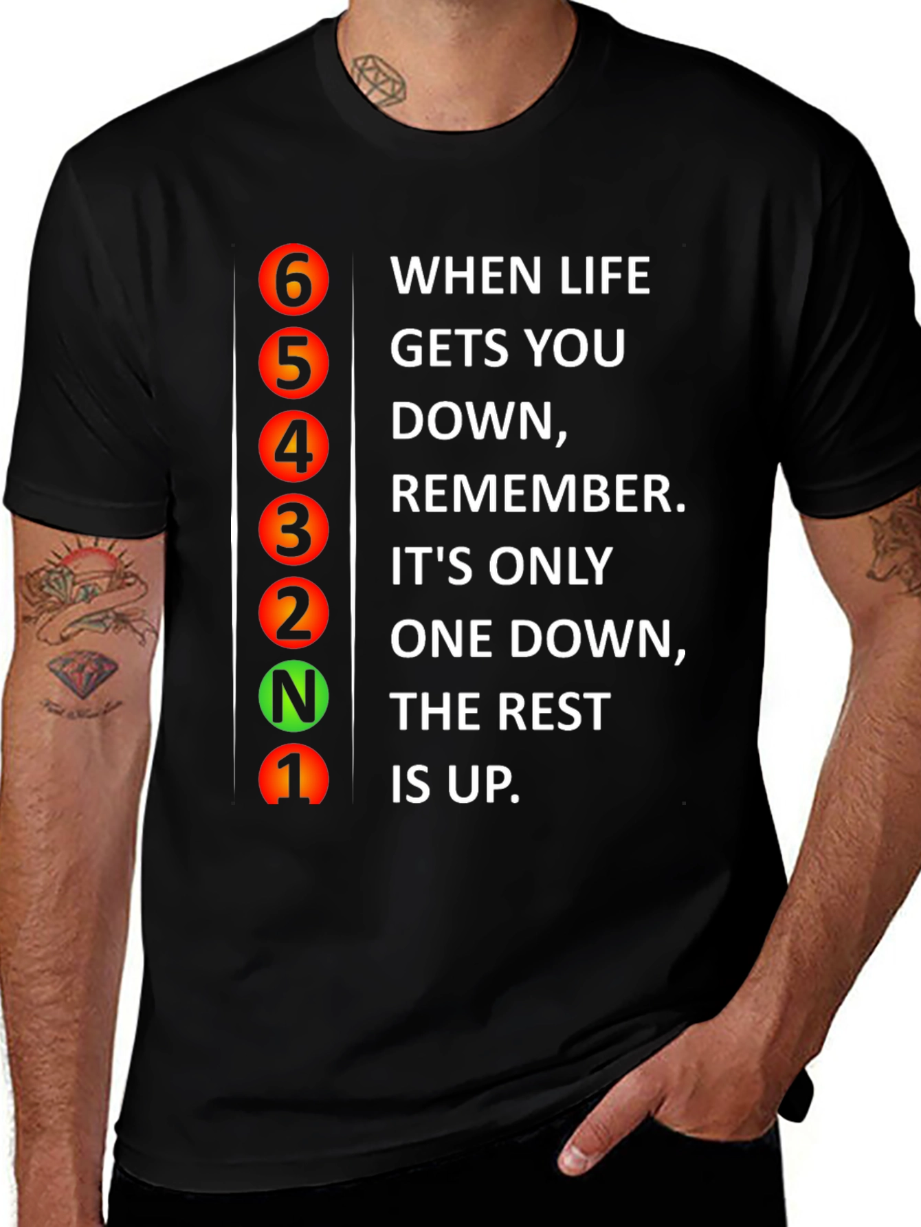 Variant 30 of Gear Shift Graphic T-Shirt - Motivational Quote
