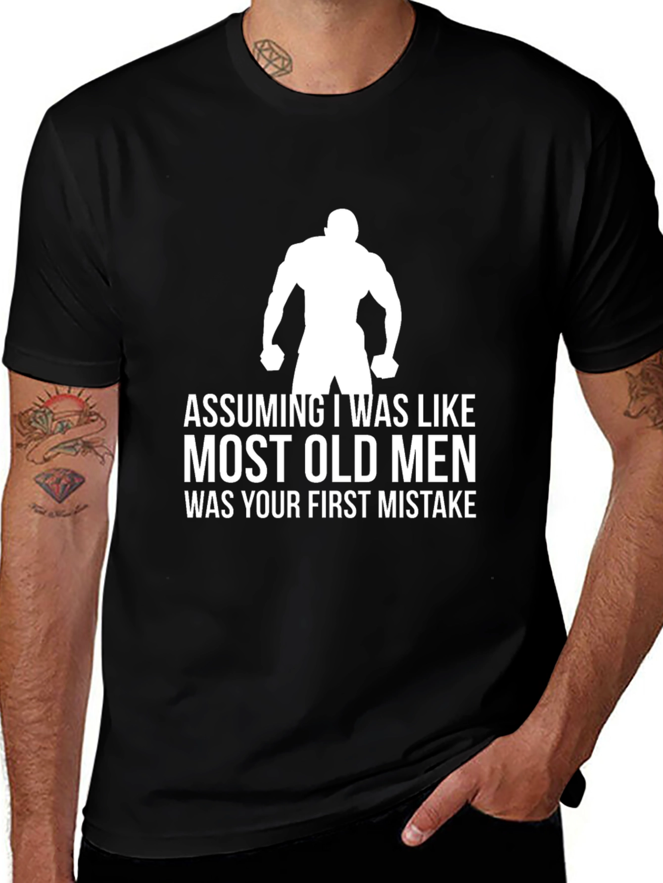 Variant 3 of Funny Old Man Muscle T-Shirt - Gym Workout Tee