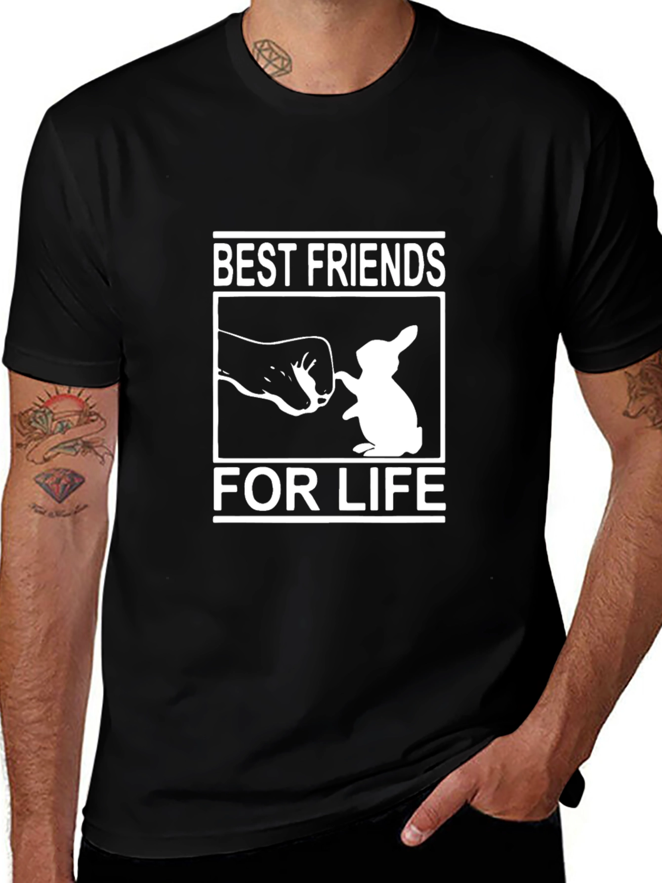 Variant 30 of Best Friends for Life Graphic Tee - Cute Bunny T-Shirt