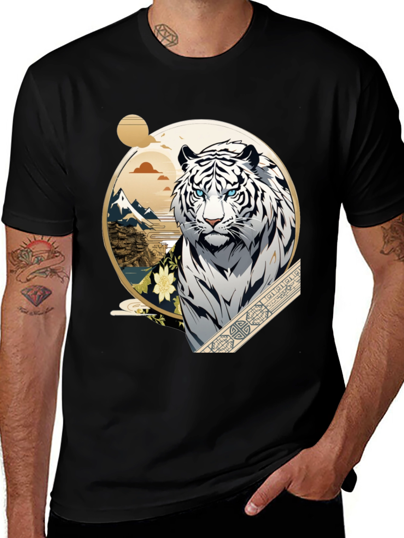 Variant 6 of White Tiger Graphic T-Shirt