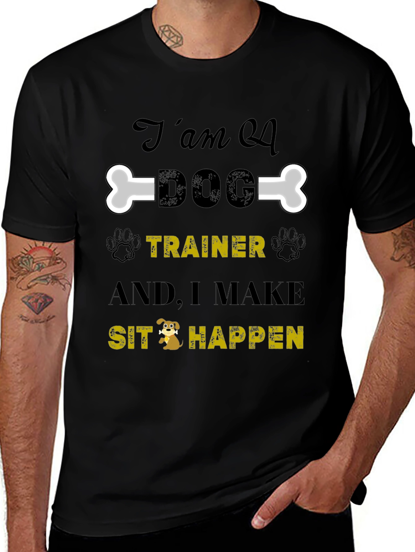 Variant 26 of Dog Trainer T-Shirt - Sit Happens Tee