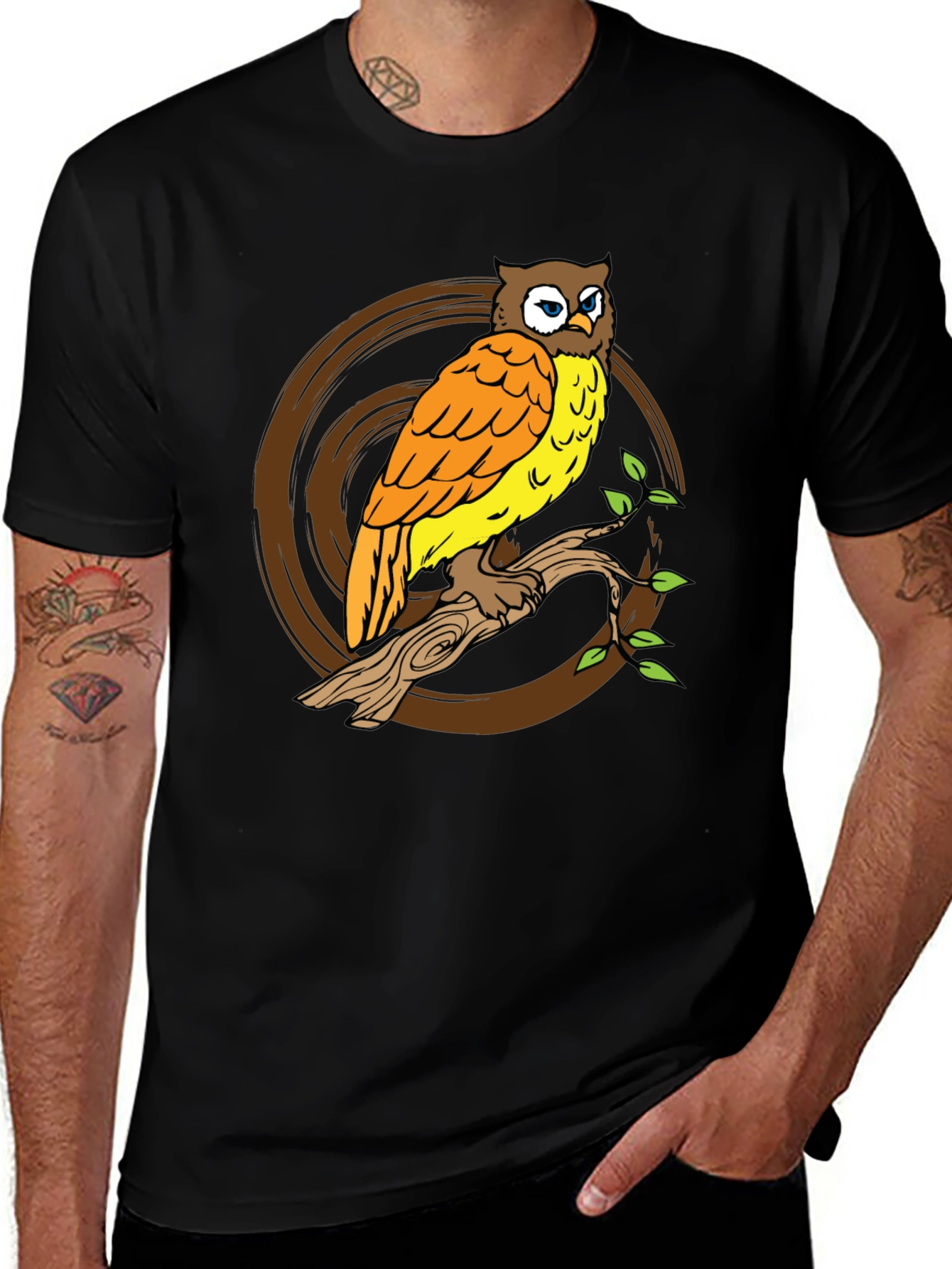 Variant 8 of Owl On Branch Graphic Tee