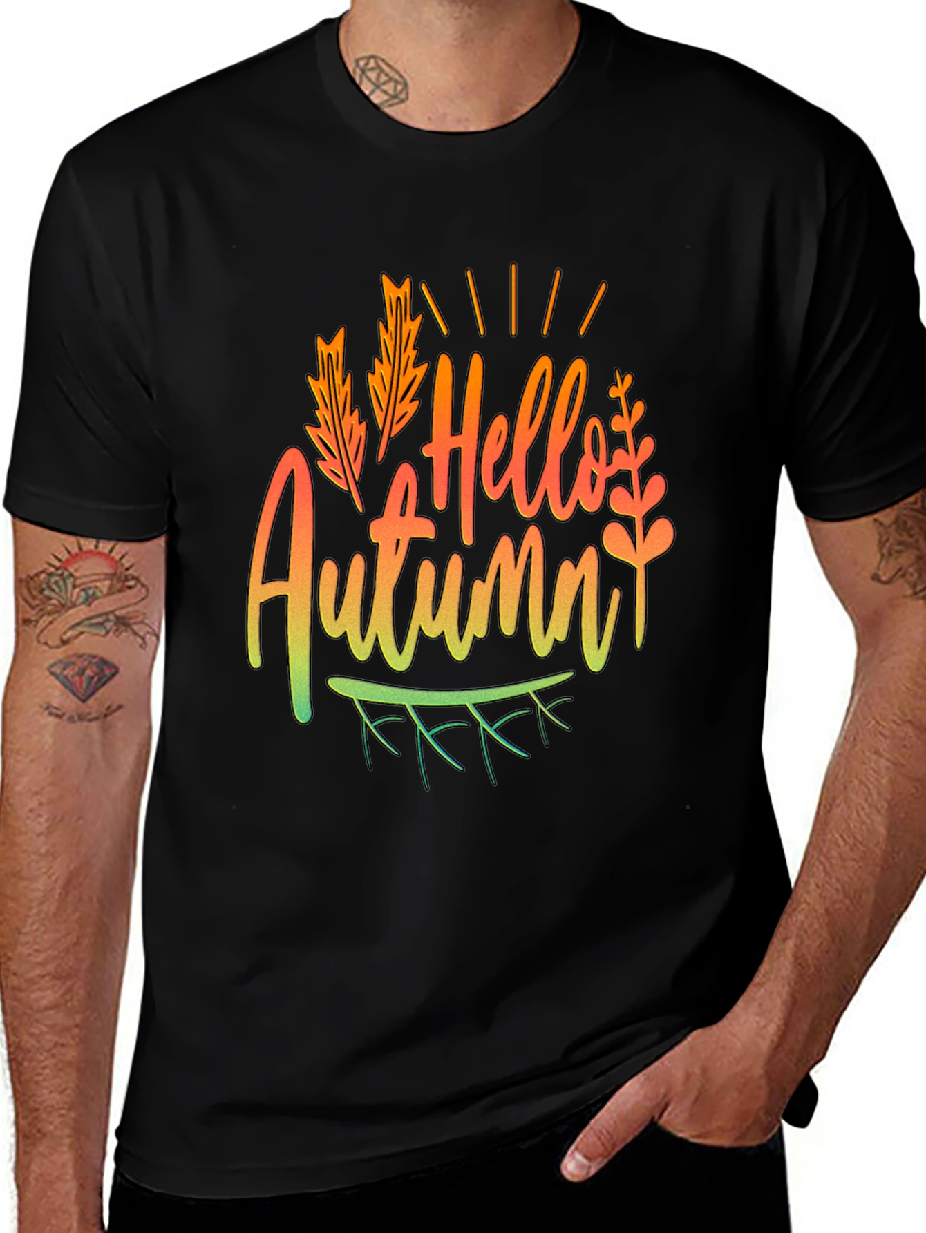 Variant 24 of Hello Autumn Graphic T-Shirt, Fall Season Tee