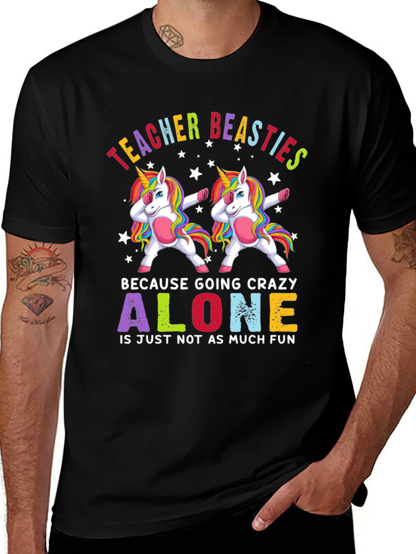 Teacher Beasties Unicorn Graphic T-Shirt
