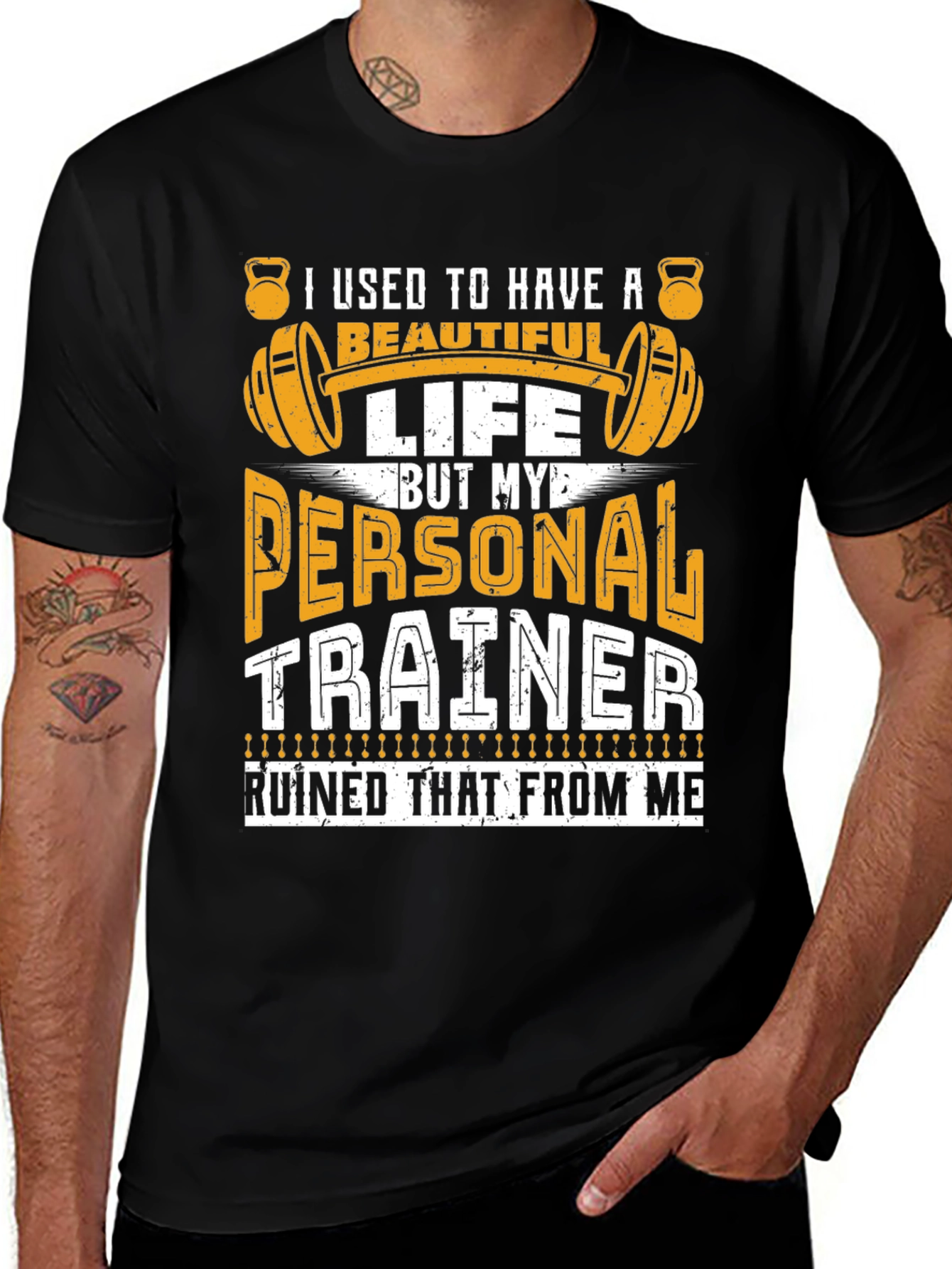 Variant 20 of Funny Gym Personal Trainer Black T-Shirt
