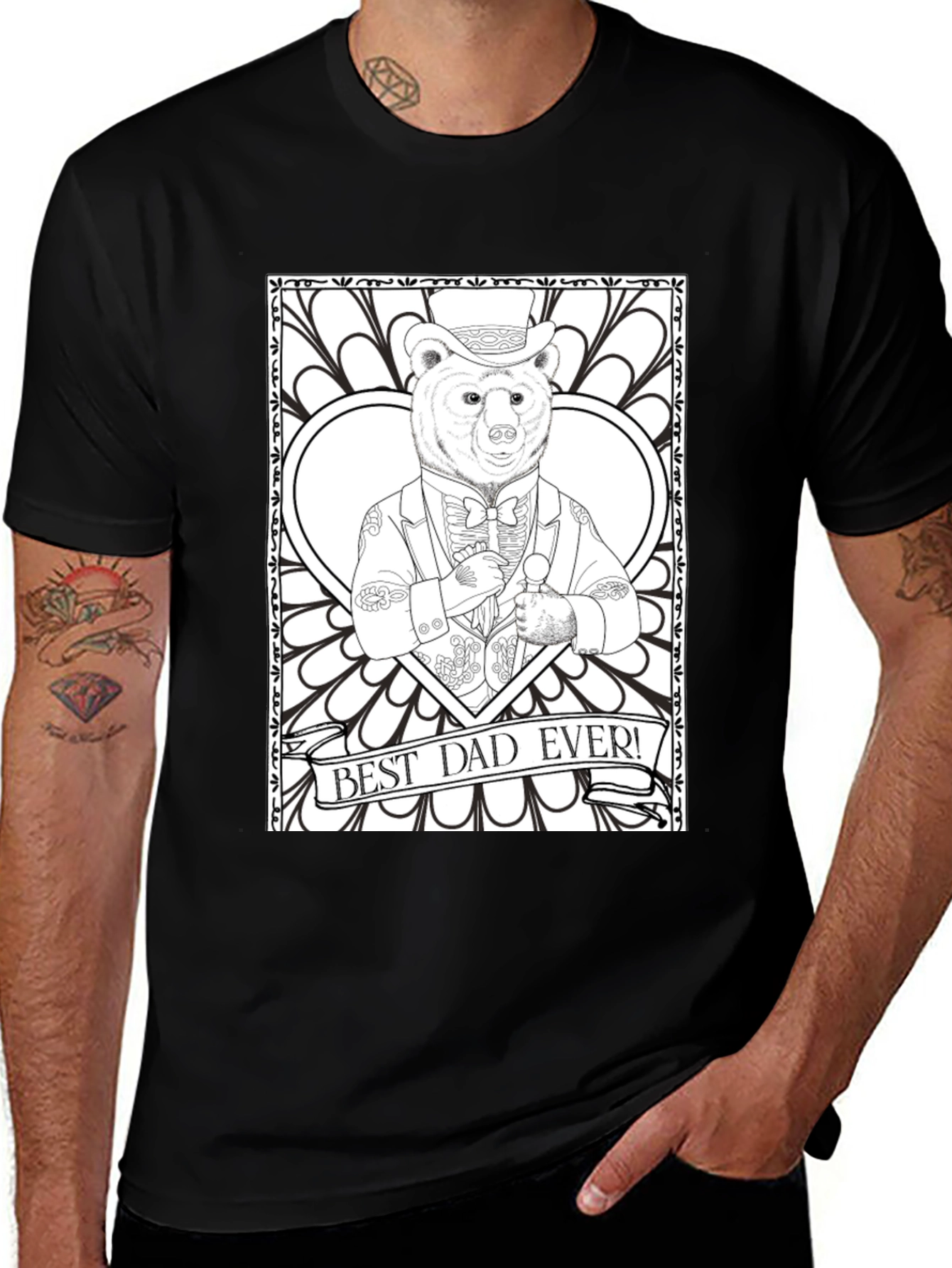 Variant 19 of Best Dad Ever Bear Graphic T-Shirt