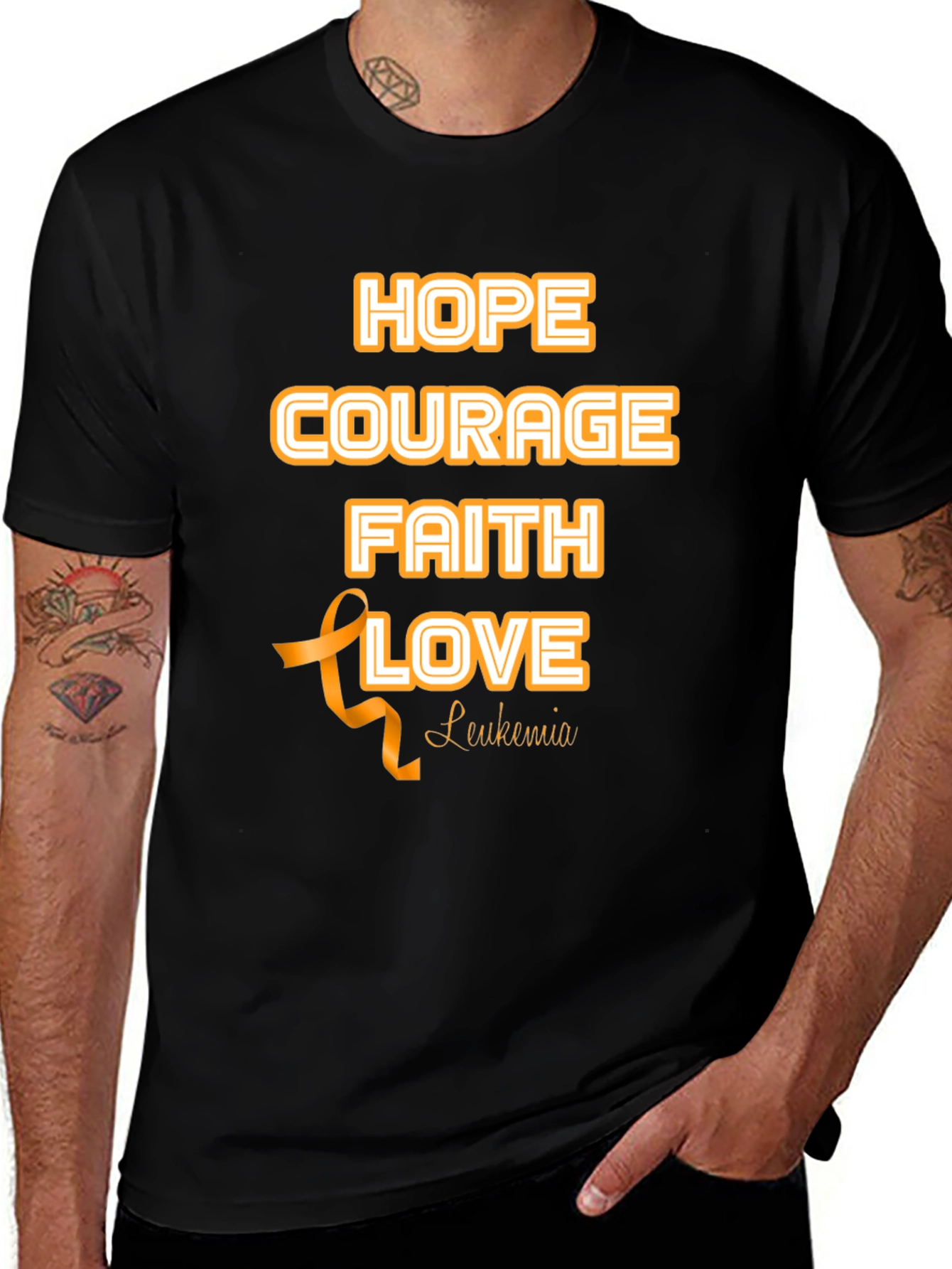 Hope Courage Faith Love Leukemia Awareness T-Shirt